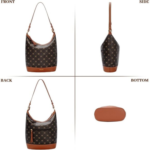 Hobo Tote Bag Women Vegan Leather Small Shoulder Purse Travel Office - Picture 2 of 6